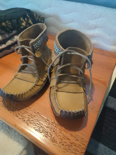 Customer photo of leather moccasin boots