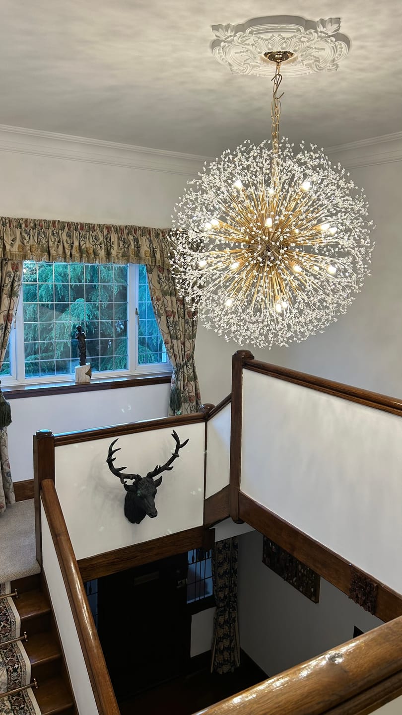 Customer photo review of 20-Light Oversized Large Luxury Sputnik Firework Chandelier