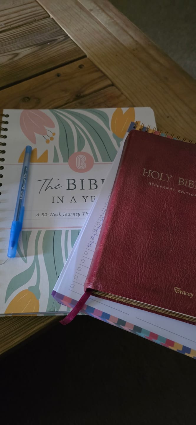 Customer photo review of The Bible In A Year: A 52-Week Journey Through God's Word