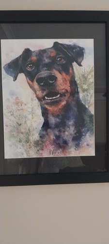 Customer photo review of Personalised Poster With Dog or Cat - Watercolour
