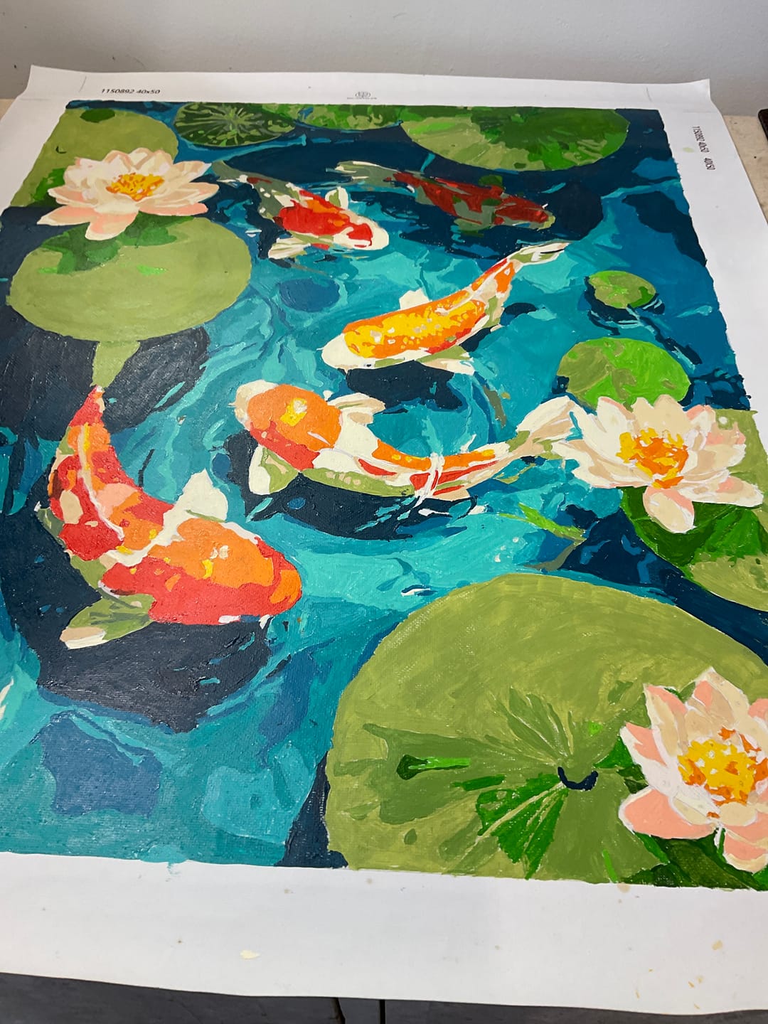 Customer photo review of Koi pond | Paint by Number