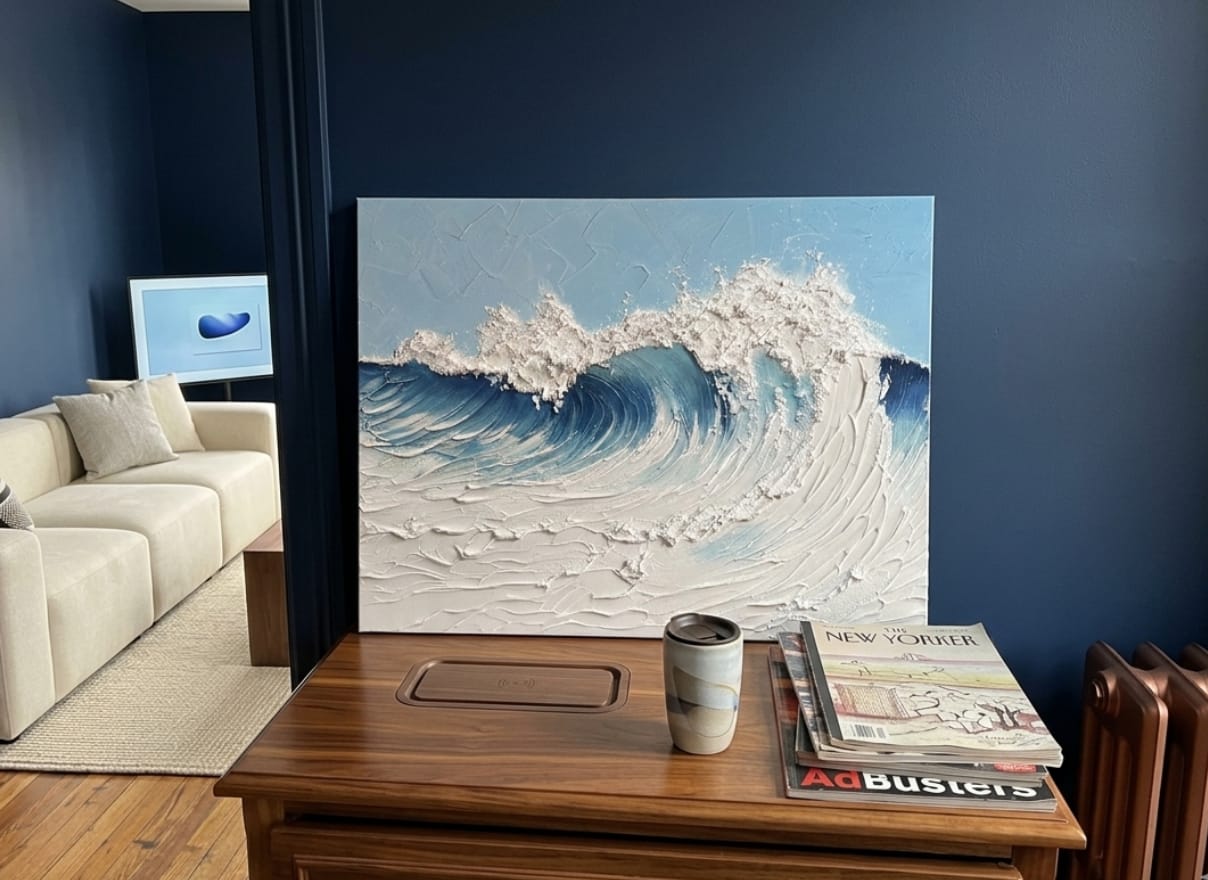 Customer photo review of Ocean & Sky Textured Wall Art # MO046