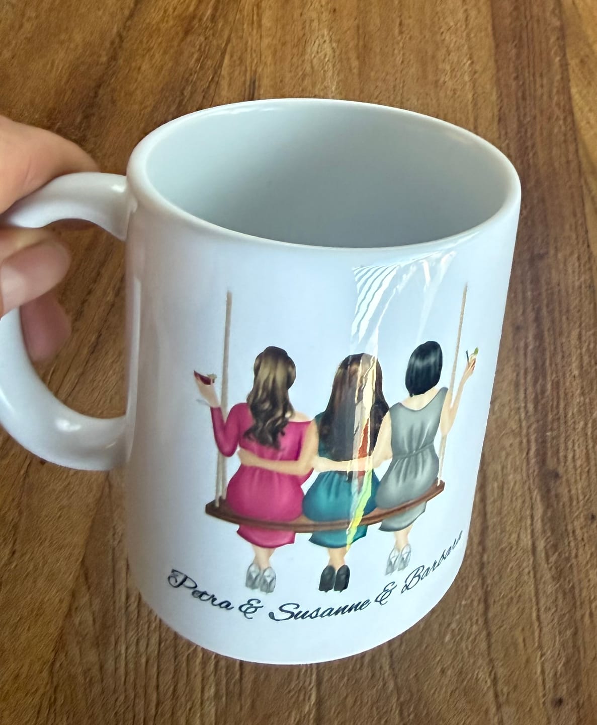 Customer photo review of Tasse - Beste Freundinnen auf der Schaukel - personalisierbar