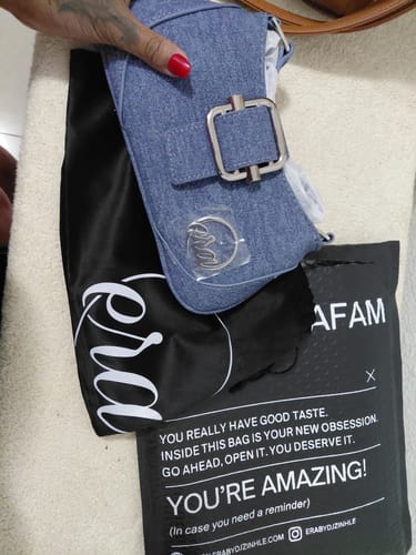Customer photo review of Denim Lily Shoulder Bag
