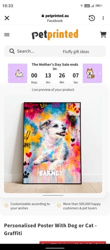 Customer photo review of Personalised Poster With Dog or Cat - Graffiti