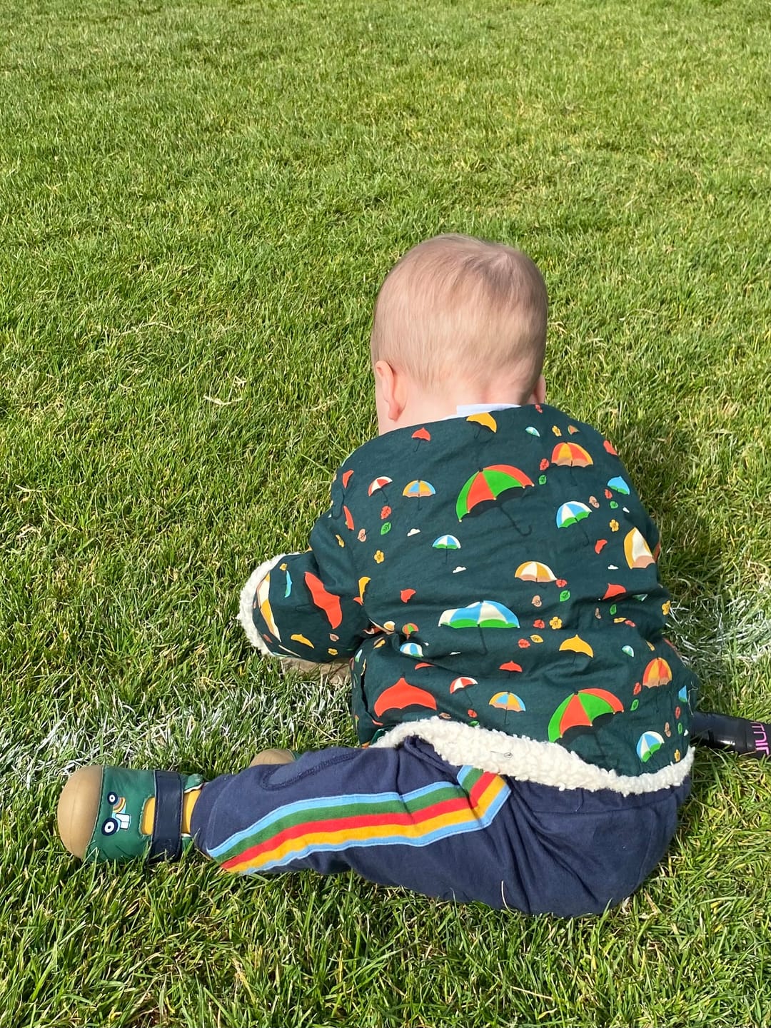 Customer photo review of Navy Rainbow Organic Comfy Joggers
