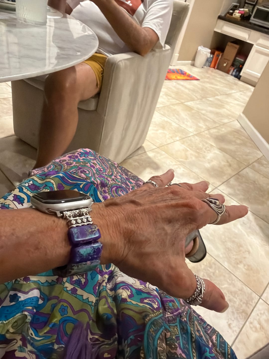 Customer photo review of Majestic Tibetan Jasper Stretch Apple Watch Strap