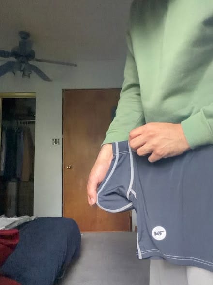 Customer photo review of Nylon 6in Boxer Briefs No Fly 4pk Gunmetal Gray - Stitch White/Cyan/Gray/Silver