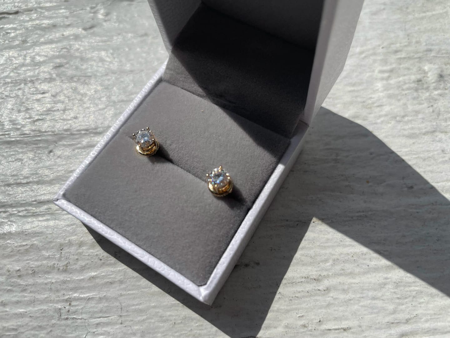 Customer photo review of GL Classic Solitaire  S925 Silver Moissanite Earrings