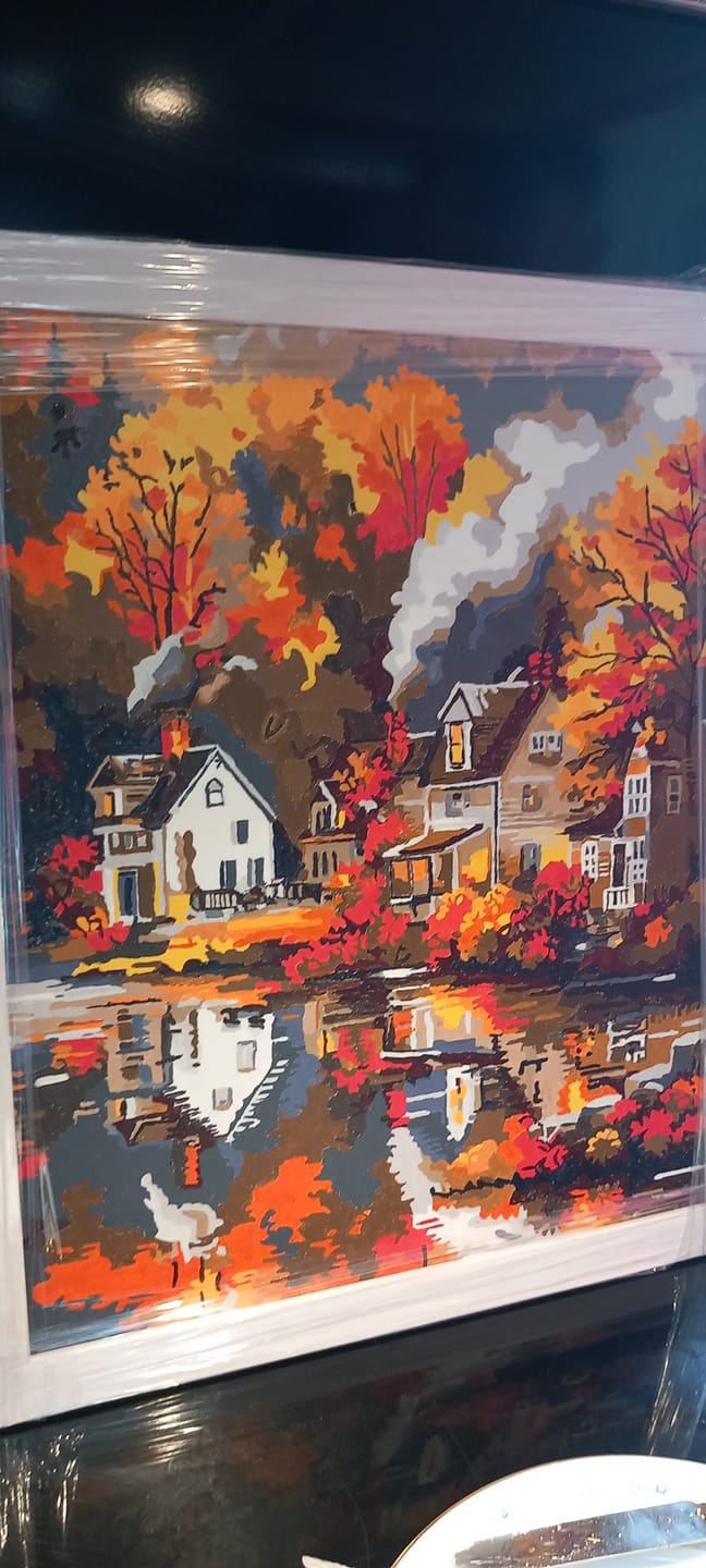 Customer photo review of A Water lilies cat | Paint by Number