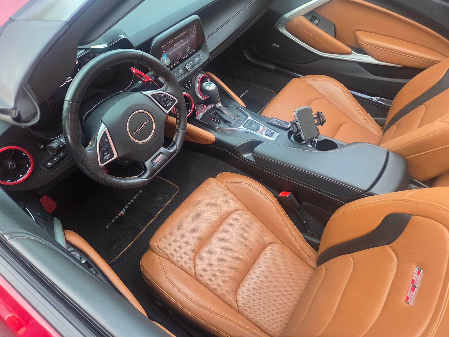 Customer photo review of 6th Gen Camaro Leather Knee Pads Cover Kit (4-Piece)