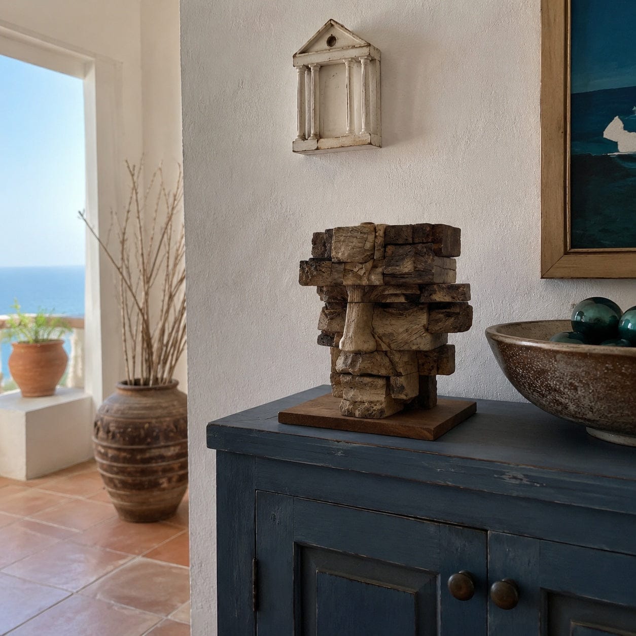 Customer photo review of Ancestral Block: The Weathered Visage｜ Wood Sculpture