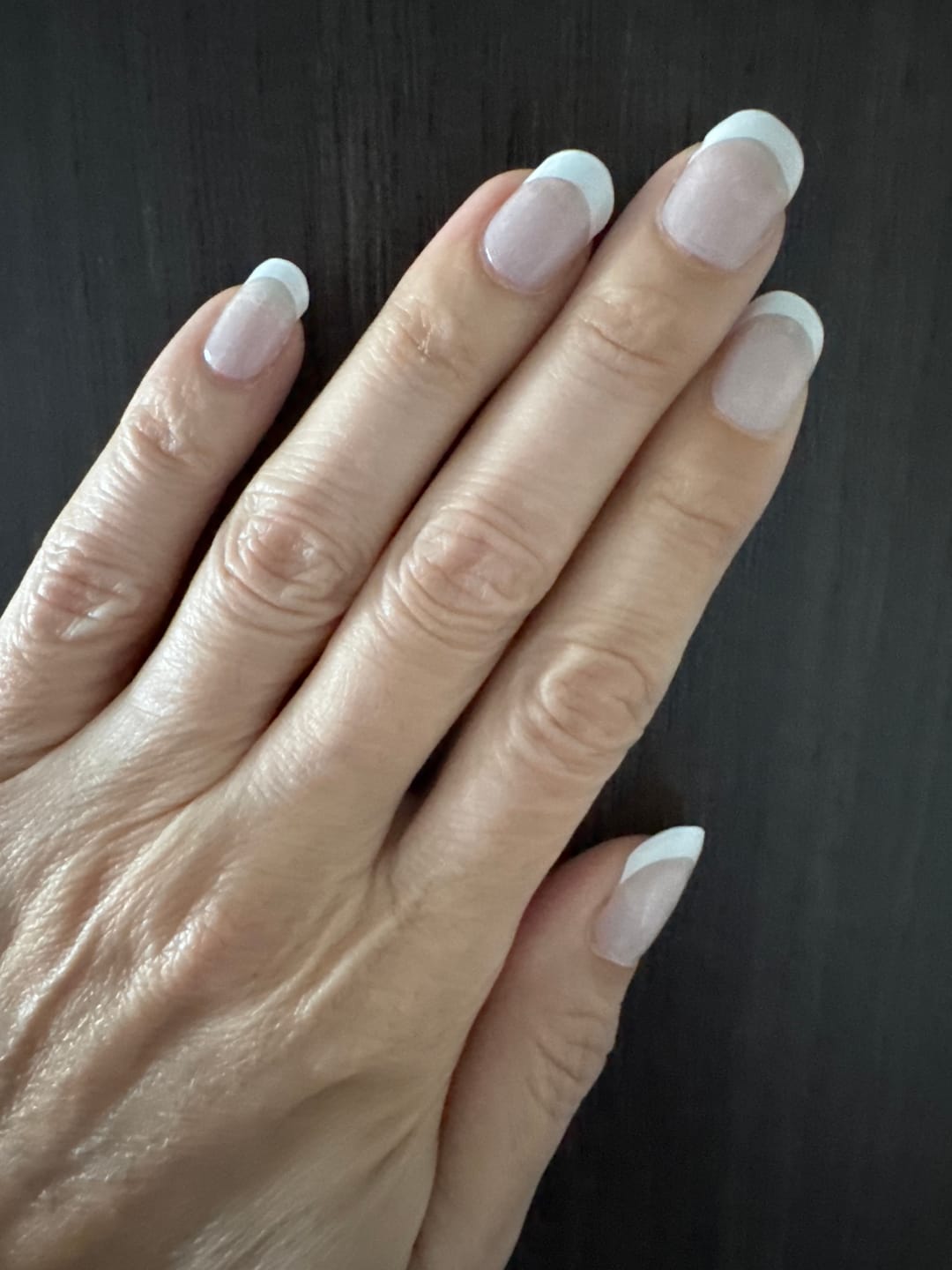 Customer photo review of Classique White French Tip DIY Semicured Gel Nail Sticker Kit