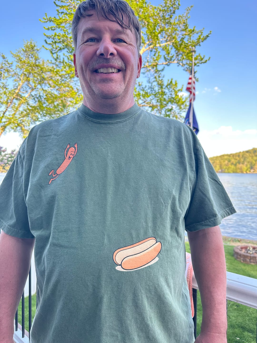 Customer photo review of Hotdog Dive — Premium Tee