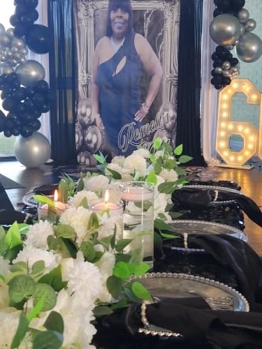 Customer photo review of 100cm Luxury White Rose Artificial Flower Row Wedding Table Centerpiece Flowers Backdrop Wall Arches Decor Party Stage Floral