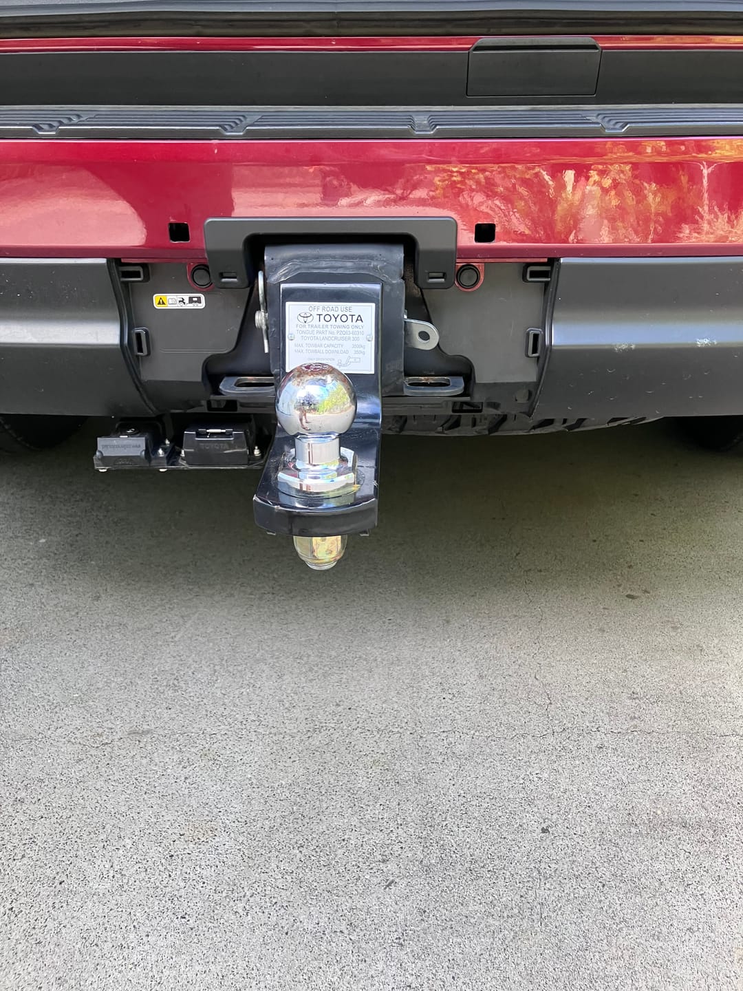 Customer photo review of Tow Bar Cover Cut Out Service for 300 Series LandCruisers