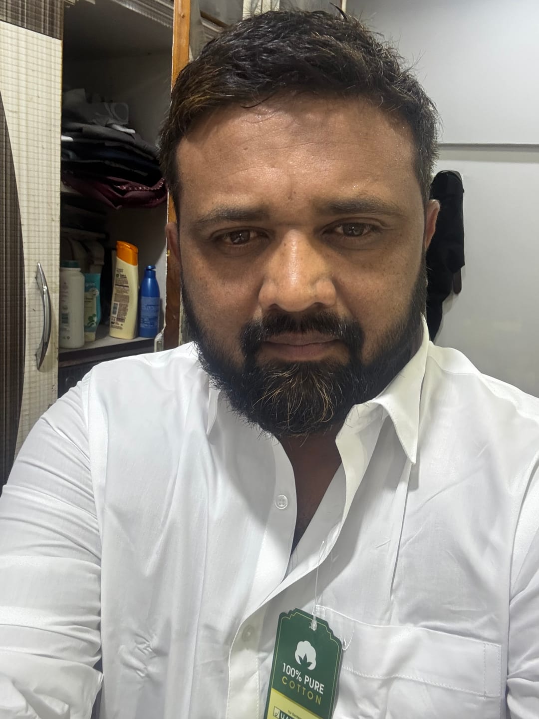 Customer photo review of Delight + Kansas - White Shirt with Cream White Trouser Combo For Men | Uathayam