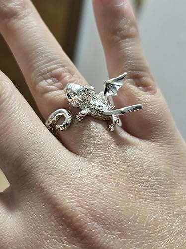 Customer photo review of Adjustable Toothless & Light Fury Ring