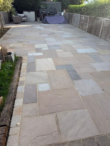 Customer photo review of Raj Green Indian Sandstone Block Paving - 200 x 150 x 50mm - Sawn, Tumbled & Riven