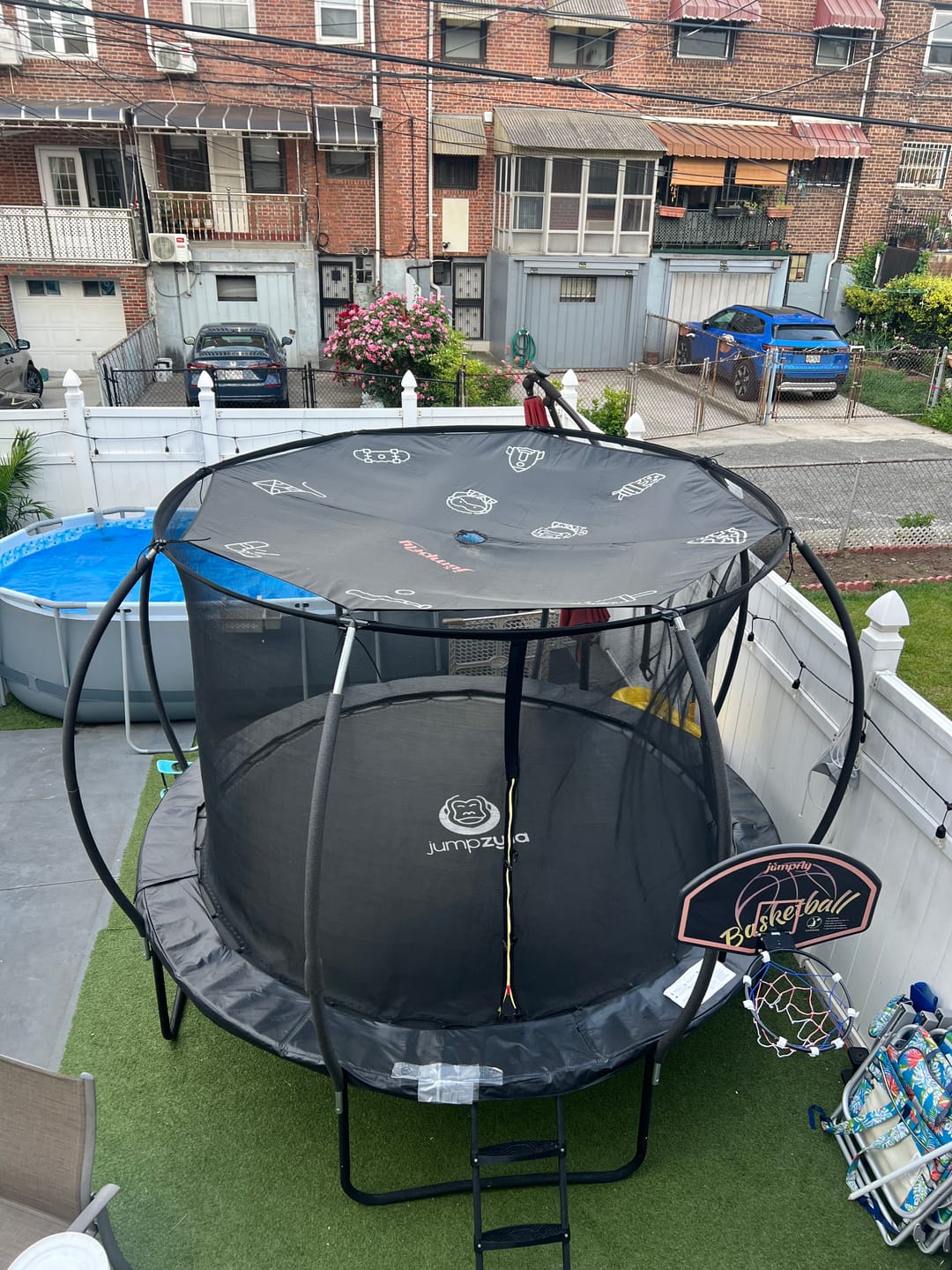 Customer photo review of Jumpfly Trampoline Universal Shade Cover