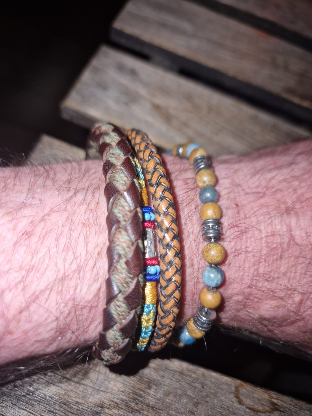 Customer photo review of Buddha Stones Bunte Schnur Sechs Wahre Worte 925 Silber Fokus Armband