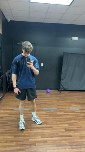 Customer photo review of Navy Blue Lightweight Tee