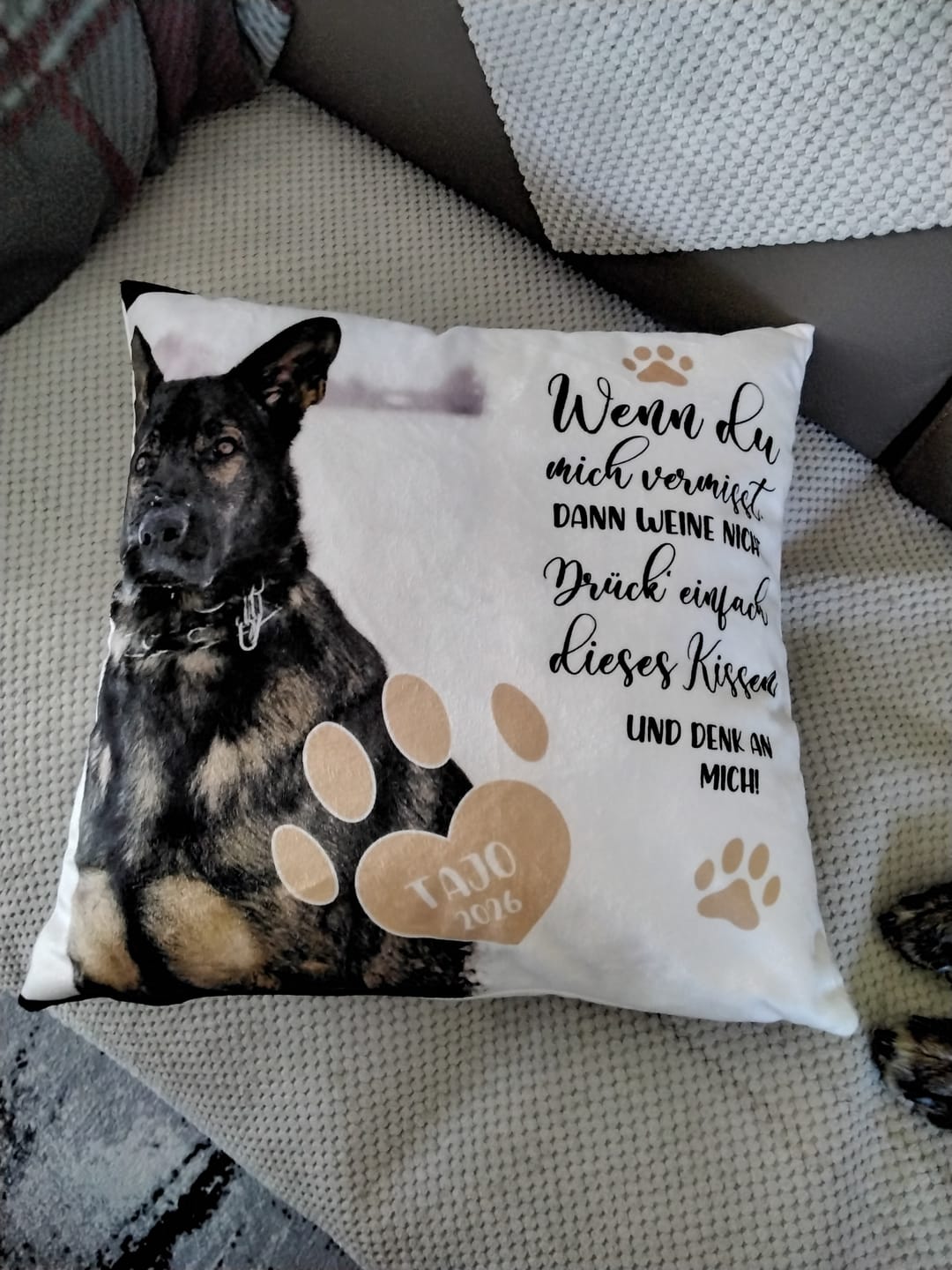 Customer photo review of Personalisiertes Kissen - Wenn du mich vermisst