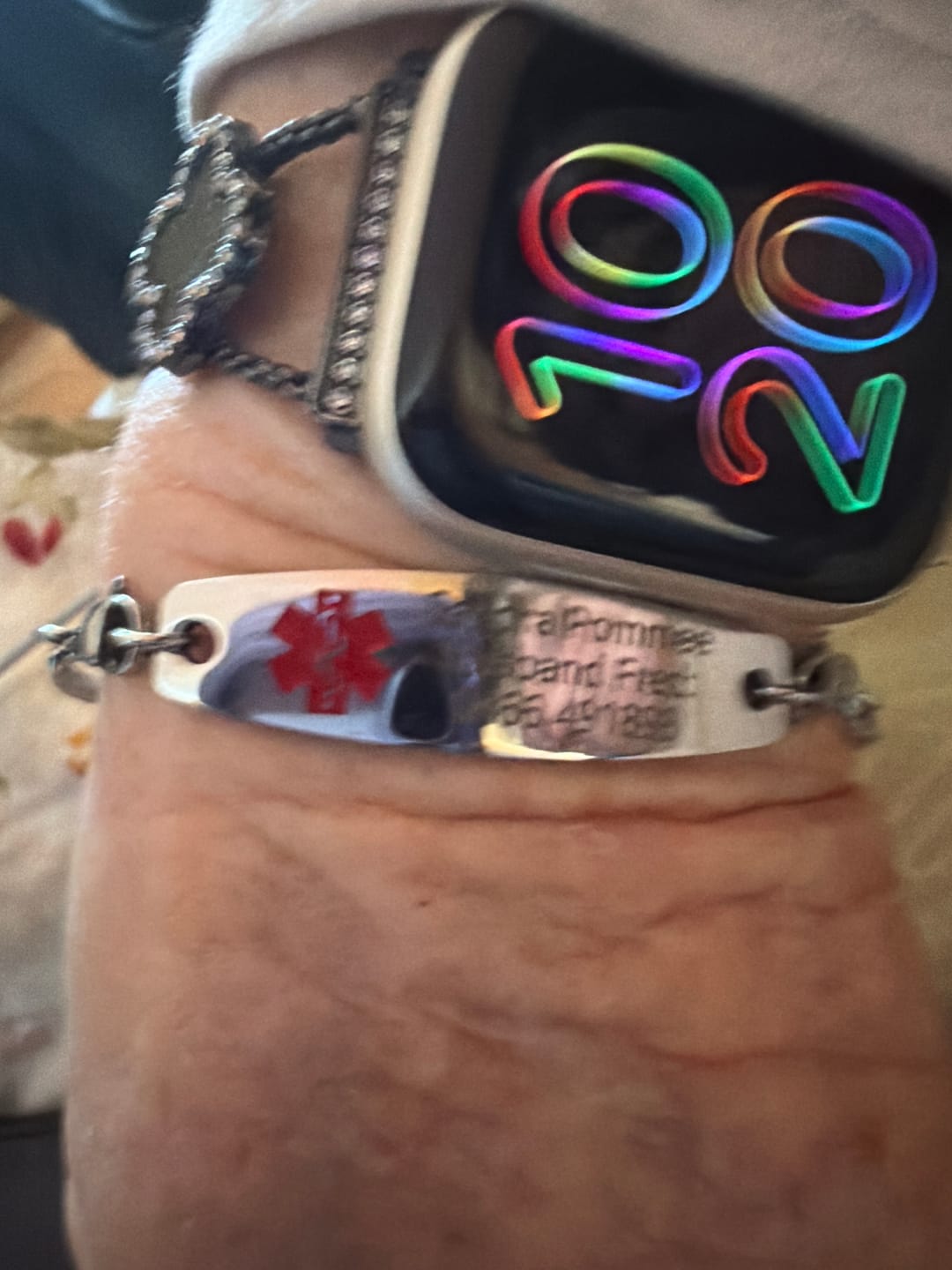 Customer photo review of Classic Silver Medical Alert ID Chain Bracelet
