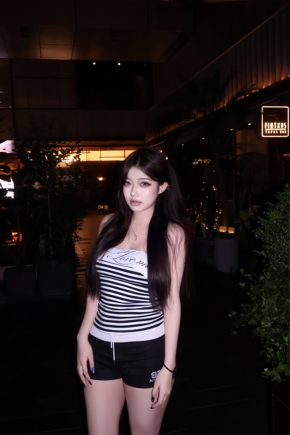 Customer photo review of 0122stepll Love Me Stripe Tube Top