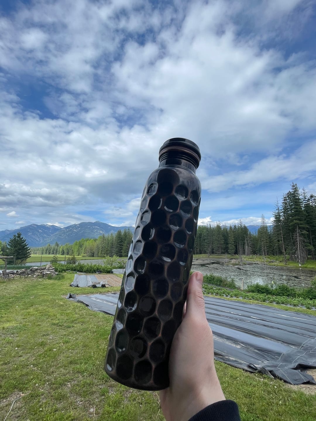 Customer photo review of Certified Ayurveda® Pure Copper Water Bottles - V2 Hand-Hammered Edition