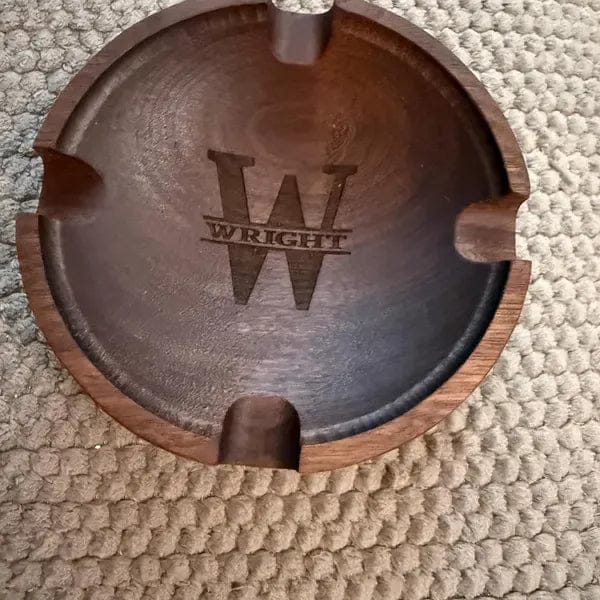 Customer photo review of Personalized Name Walnut Cigar Ash Tray for Dad,Grandpa,Boyfriend,Friend