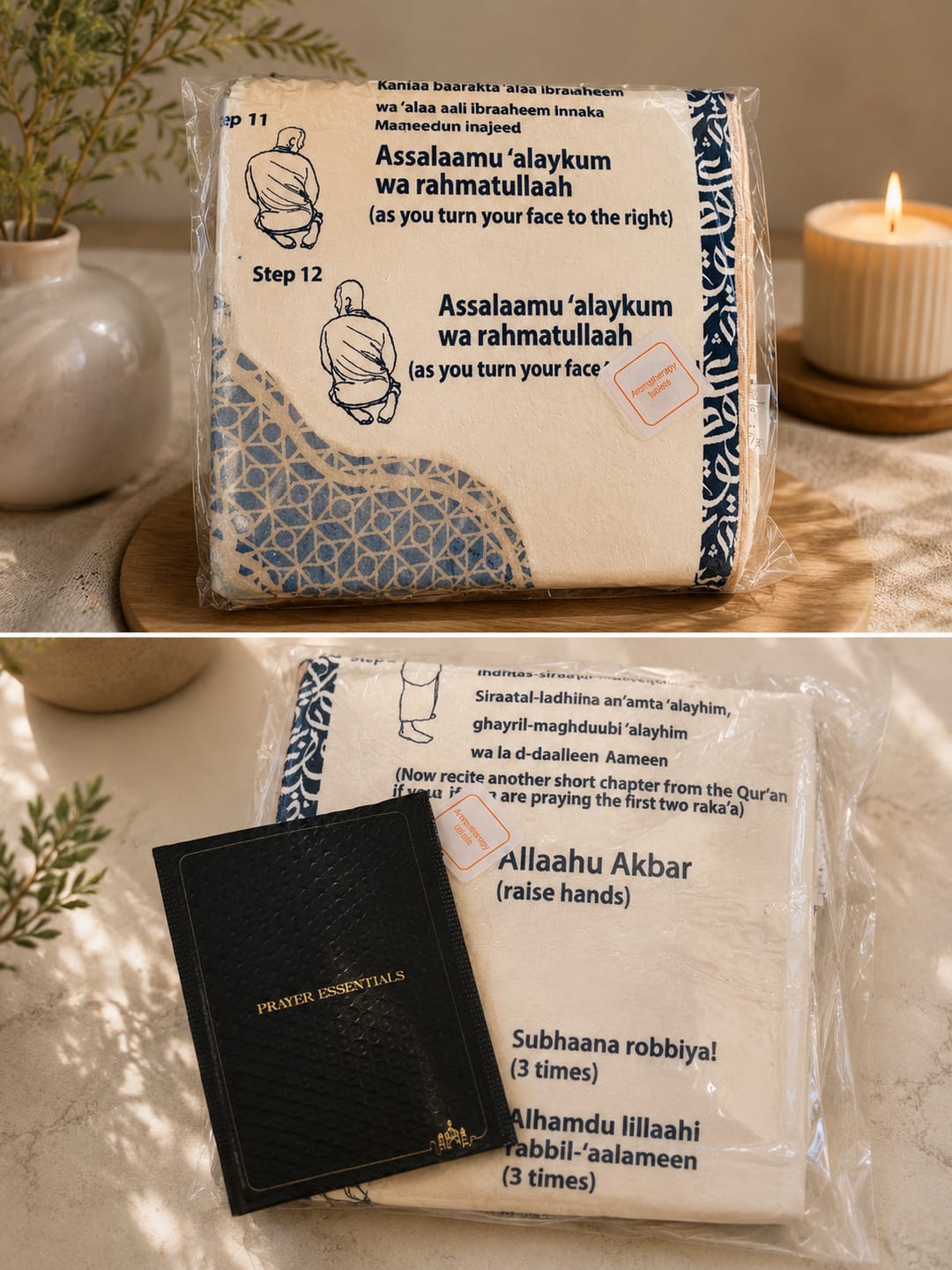Customer photo review of Step-by-Step Phonetic Salah Padded Prayer Mat