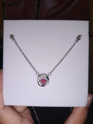 Customer photo review of Celeste Diamond Circle Necklace