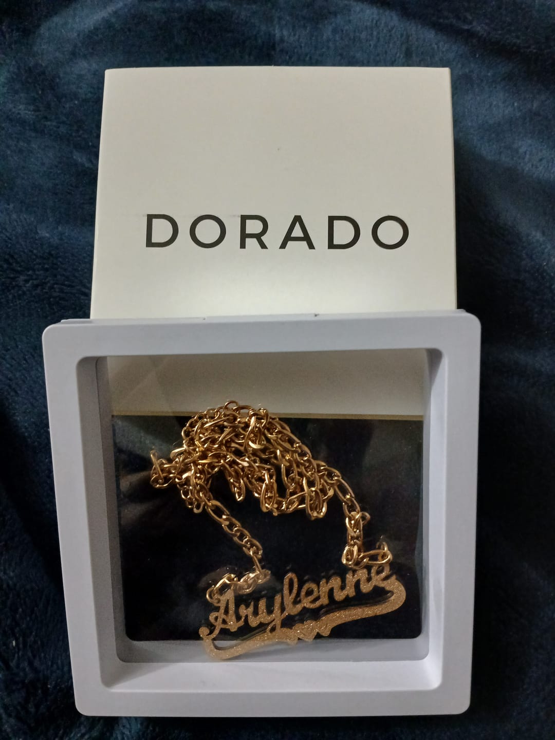 Customer photo review of Kids Diamond Cut Heart Name Necklace