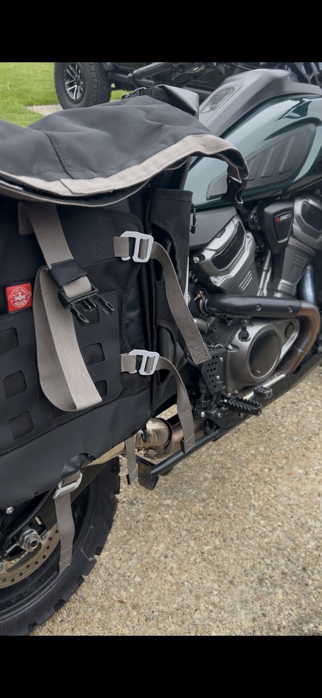 Customer photo review of 60L - Apex Large ADV Touring Panniers for Harley Pan America RA1250/S