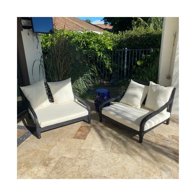 Customer photo review of Handicraft Double Chaise Lounge with Cushion (Black)