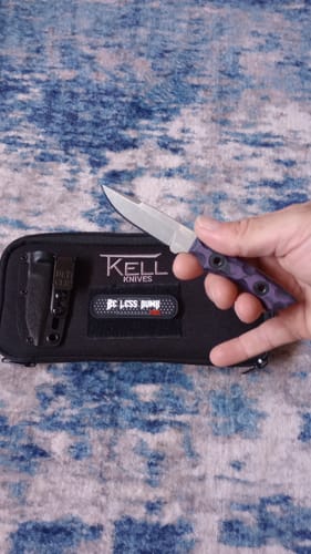 Customer photo review of The Back Door: T.Kell Piranha 2.2" Fixed Blade, Nitro-V NiB Battleworn, Full Tang, Blem Model – Made in USA