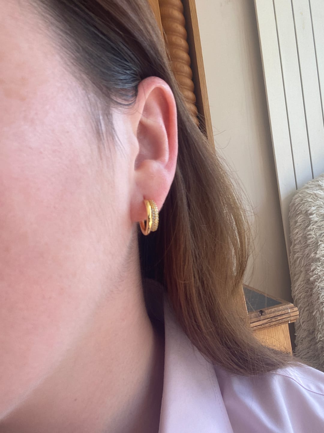 Customer photo review of Duo Layered Hoops Gold