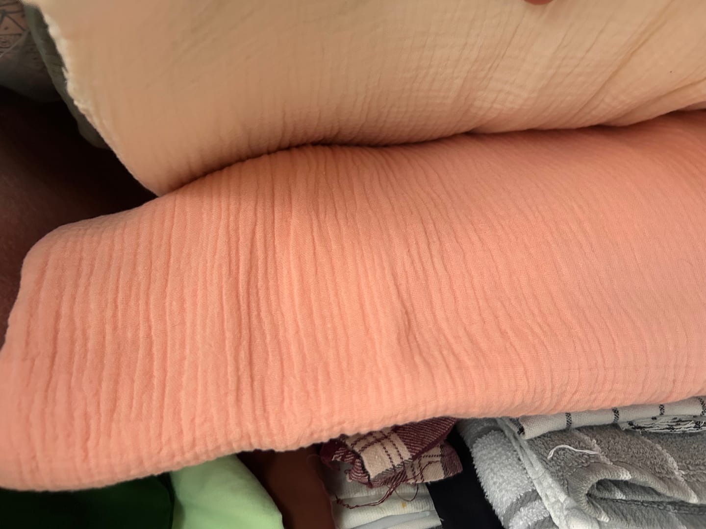 Customer photo review of Special Offer Light Coral Double Gauze Fabric