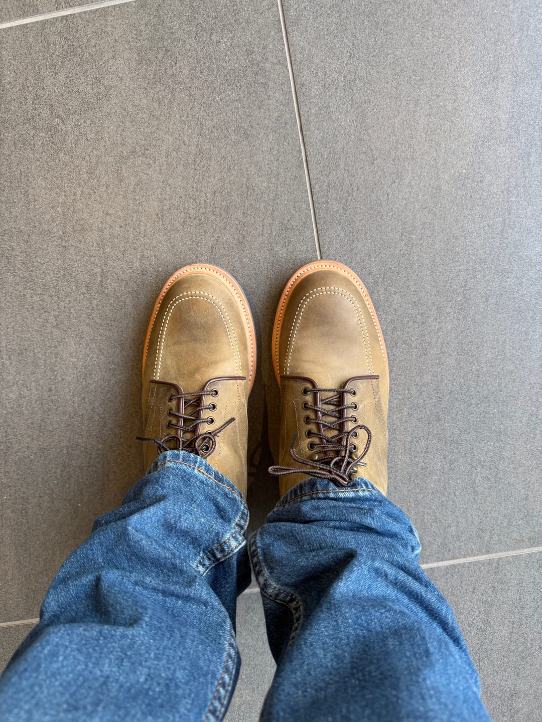 Customer photo review of Indiana MocToe Boot -luosjiet®boots - Olive oiled Nubuck(German）