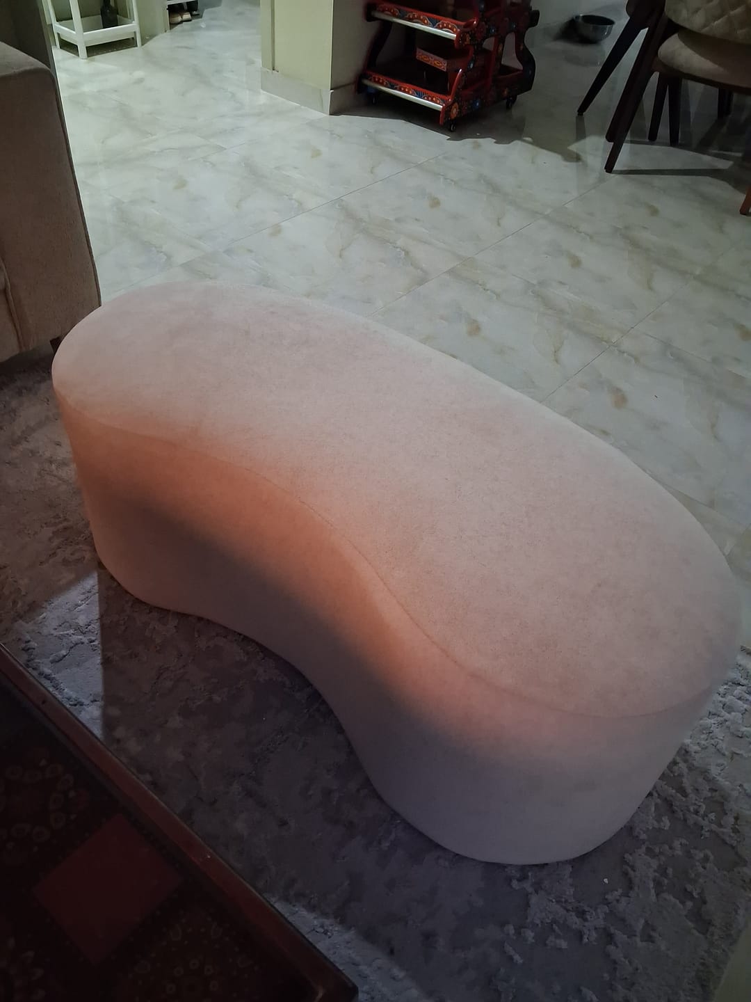 Customer photo review of 3 Seater Curve Wooden stool - 1529