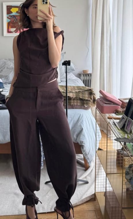 Customer photo review of Top de un Hombro Twist Cotton Loungewear