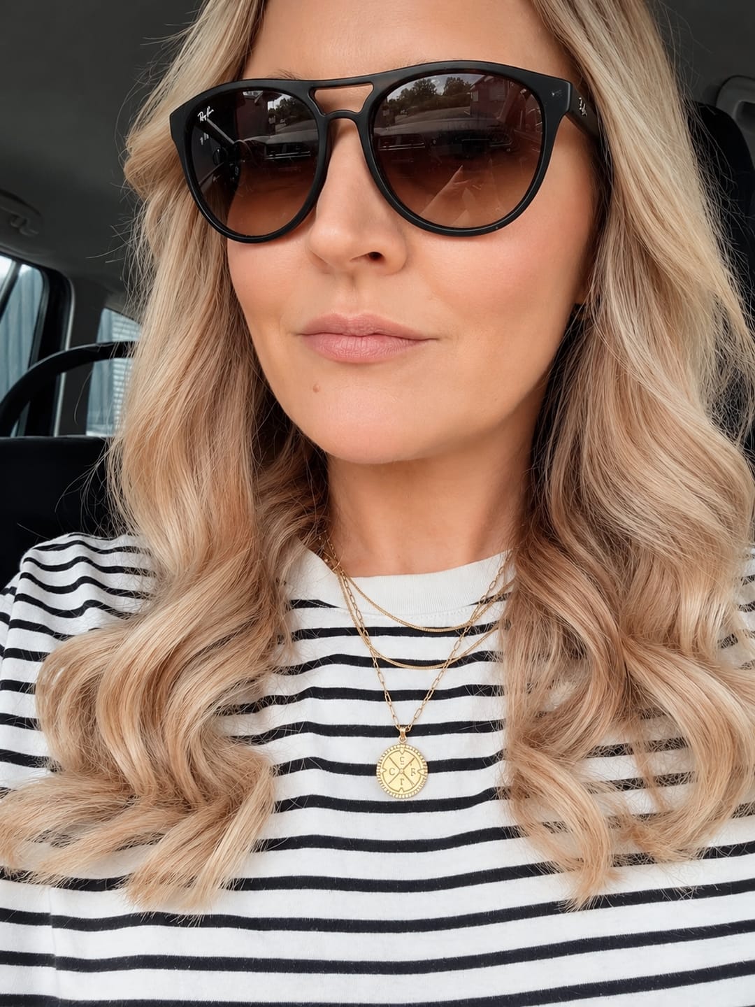 Customer photo review of Engravable Compass Necklace