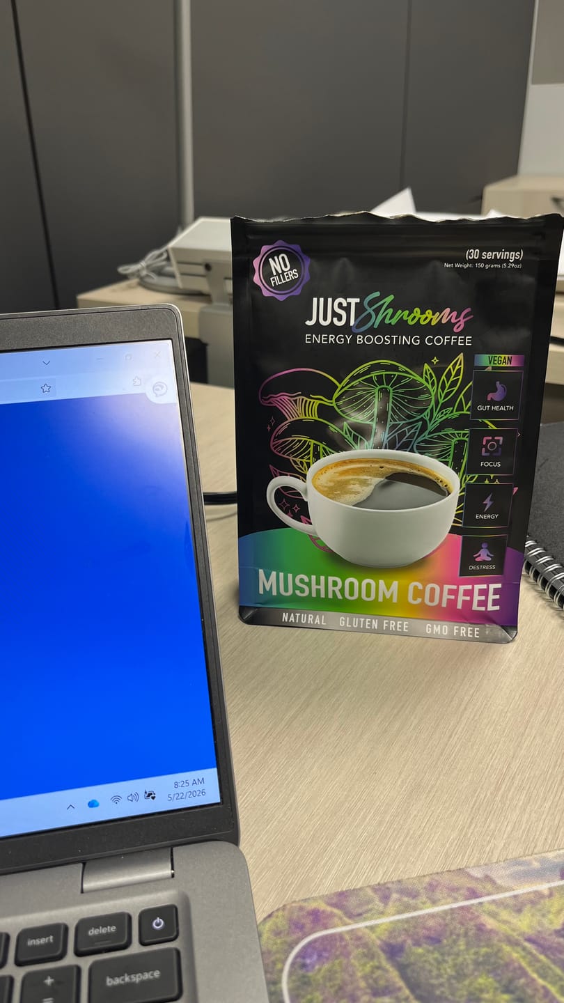 Customer photo review of Just Shrooms Mushroom Coffee