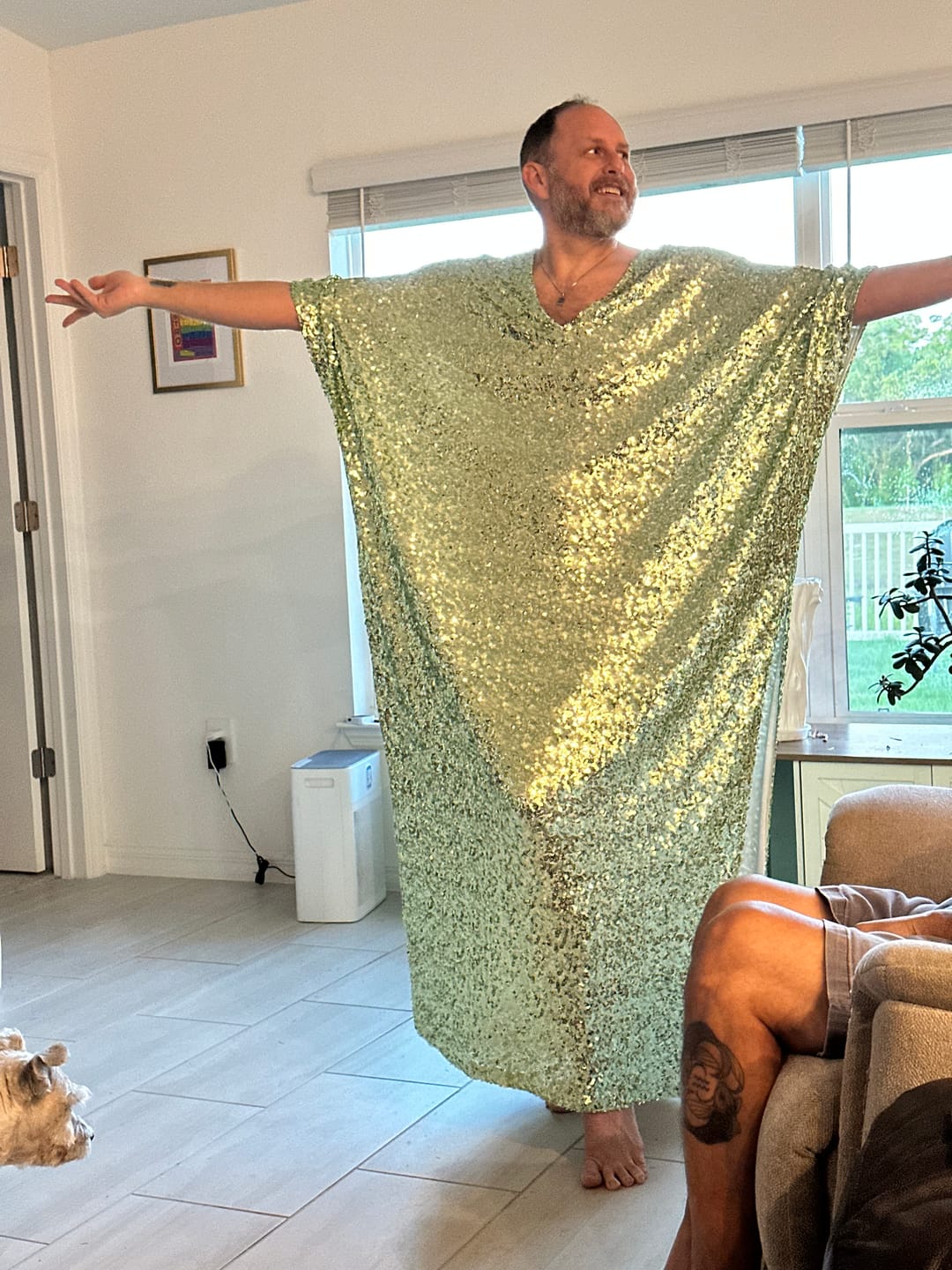 Customer photo review of The Sequin Kaftan // MINT SEQUIN