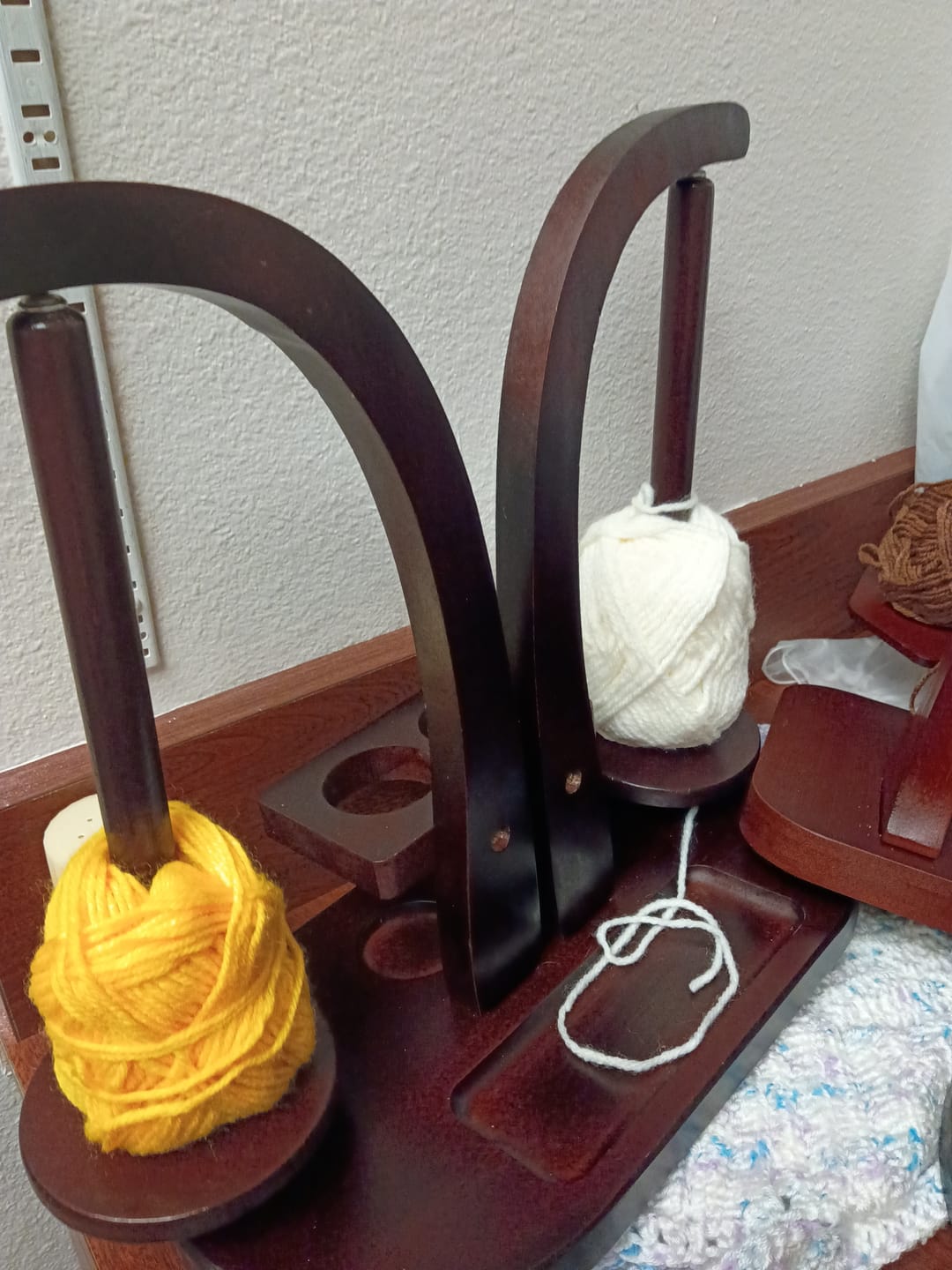 Customer photo review of Double Yarn Spinner Stand with Tool Storage