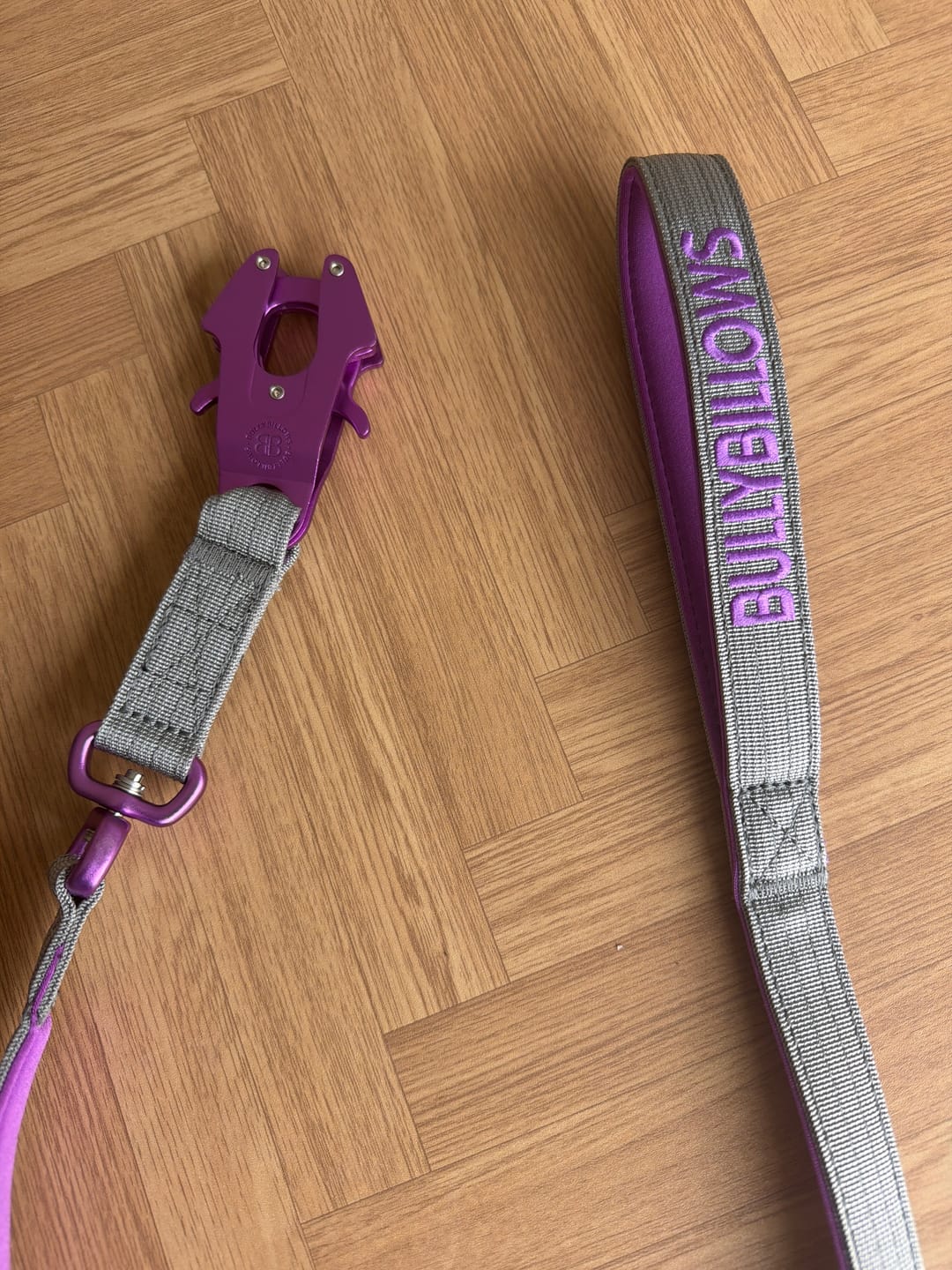 Customer photo review of 1.4m Lighter Swivel Combat Lead | Anti-Tangle & Secure Clip - Purple x Metal Grey