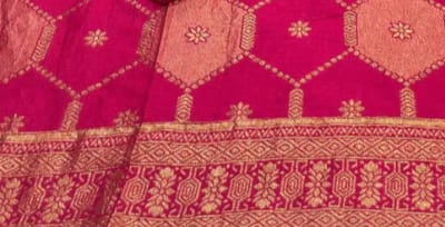 Customer photo review of Elegant Red Banarasi Style Kurta Pant Dupatta Set