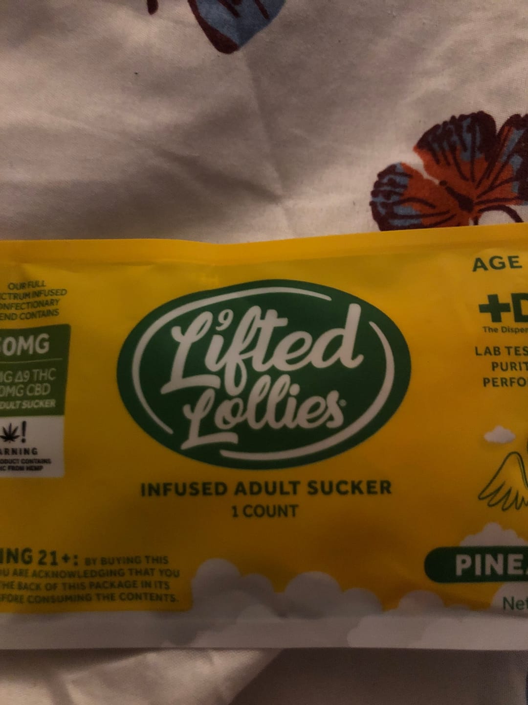Customer photo review of Lifted Lollies – 20mg D9 THC + 10mg CBD Infused Lollipop (1 Count)