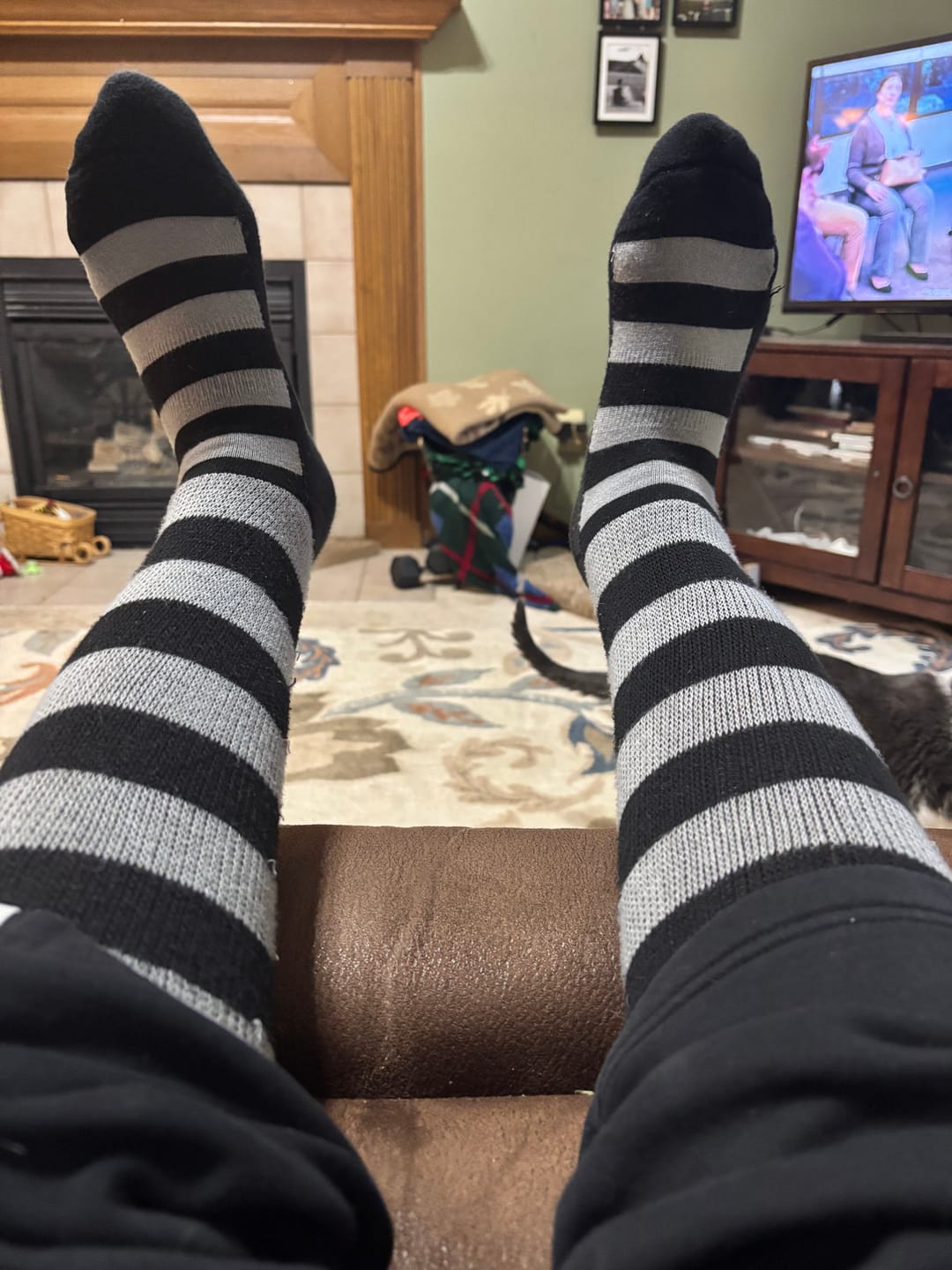 Customer photo review of Black Grey EasyStretch™ Socks